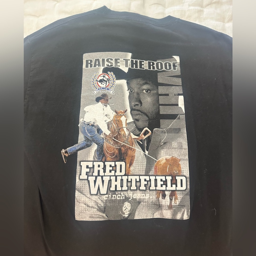 Raise the roof Black t-shirt, Fred Whitfield Graphic